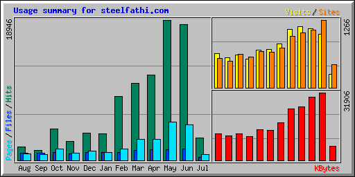 Usage summary for steelfathi.com